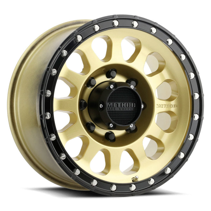 Method Mr315 17x8.5 +25mm Offset 8x6.5 130.81mm CB Gold/Black Street Loc Wheel - Mammoth Racing -
