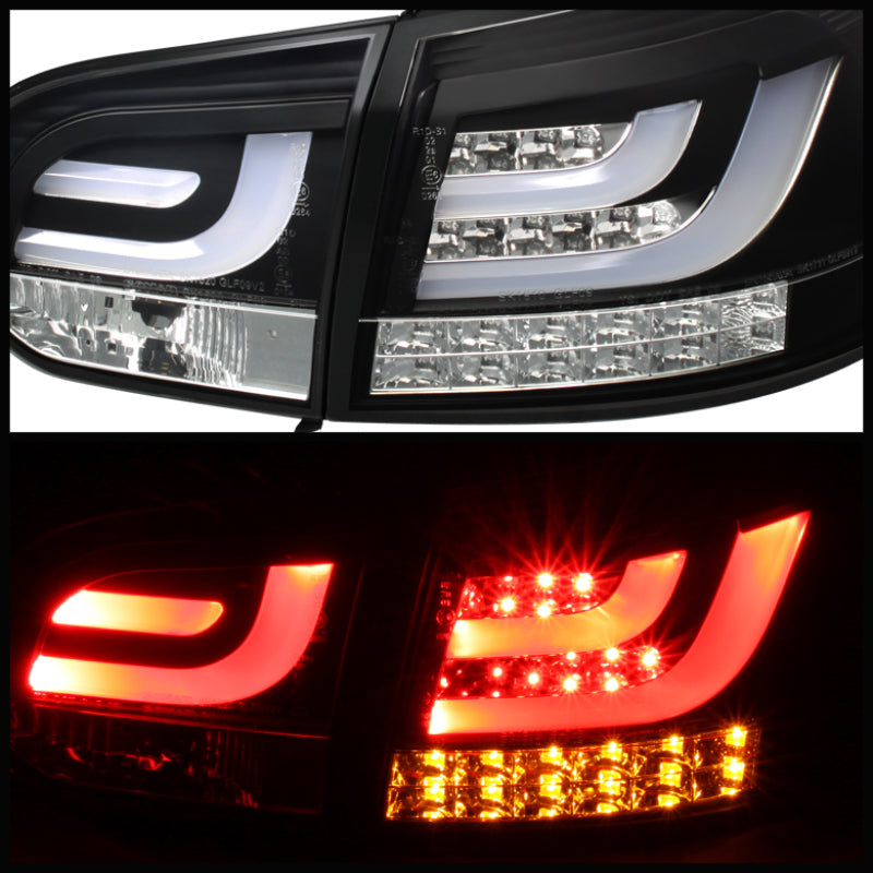 Spyder Volkswagen Golf/GTI 10-13 G2 Type With Light Bar LED Tail Lights Black ALT-YD-VG10-LED-G2-BK - Mammoth Racing -