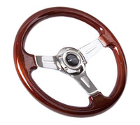 NRG Classic Wood Grain Steering Wheel (330mm) Wood Grain w/Chrome 3-Spoke Center - My Store