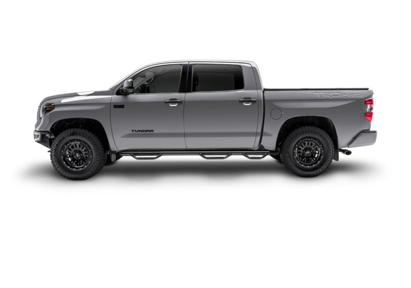 N-Fab Nerf Step 07-10 Chevy-GMC 2500/3500 Crew Cab 8ft Bed - Gloss Black - Bed Access - 3in - Mammoth Racing -