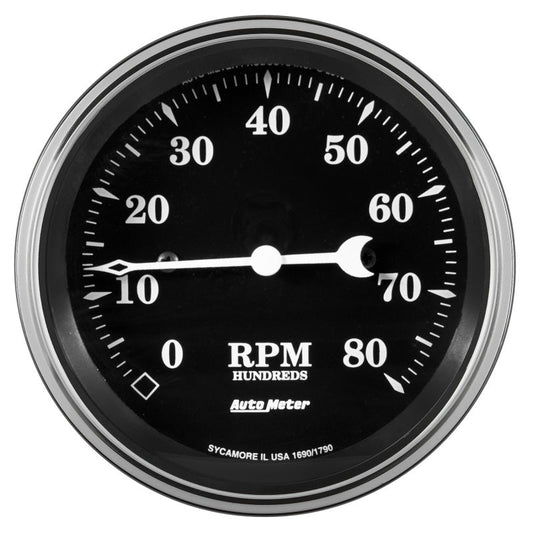 Auto Meter Gauge Tachometer 3 3/8in 8k RPM In-Dash Old Tyme Black - My Store