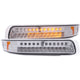 ANZO 1999-2002 Chevrolet Silverado 1500 LED Parking Lights Chrome w/ Amber Reflector - Mammoth Racing -