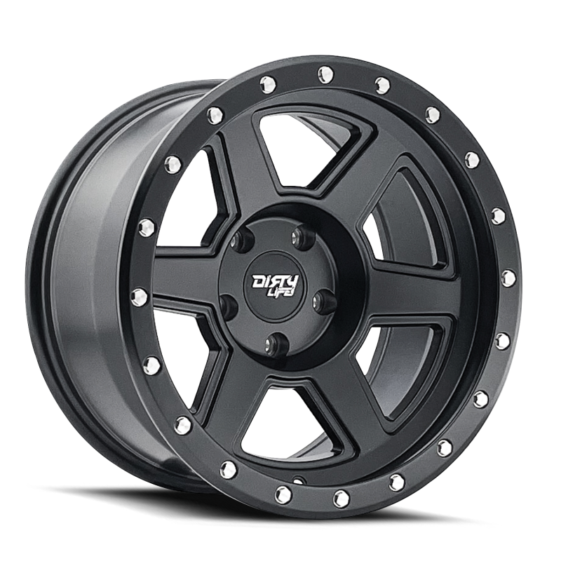 Dirty Life 9315 Compound 17x9 / 5x139.7 BP / -12mm Offset / 108mm Hub Matte Black Wheel - Mammoth Racing -