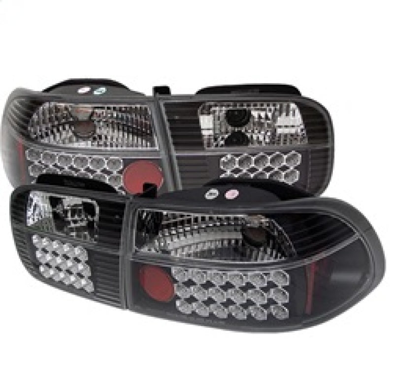 Spyder Honda Civic 92-95 3DR LED Tail Lights Black ALT-YD-HC92-3D-LED-BK - Mammoth Racing -