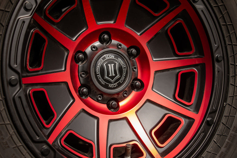 Icon Victory 17x8.5 6x120 0mm Offset 4.75in BS Satin Black w/Red Tint Wheel - Mammoth Racing -