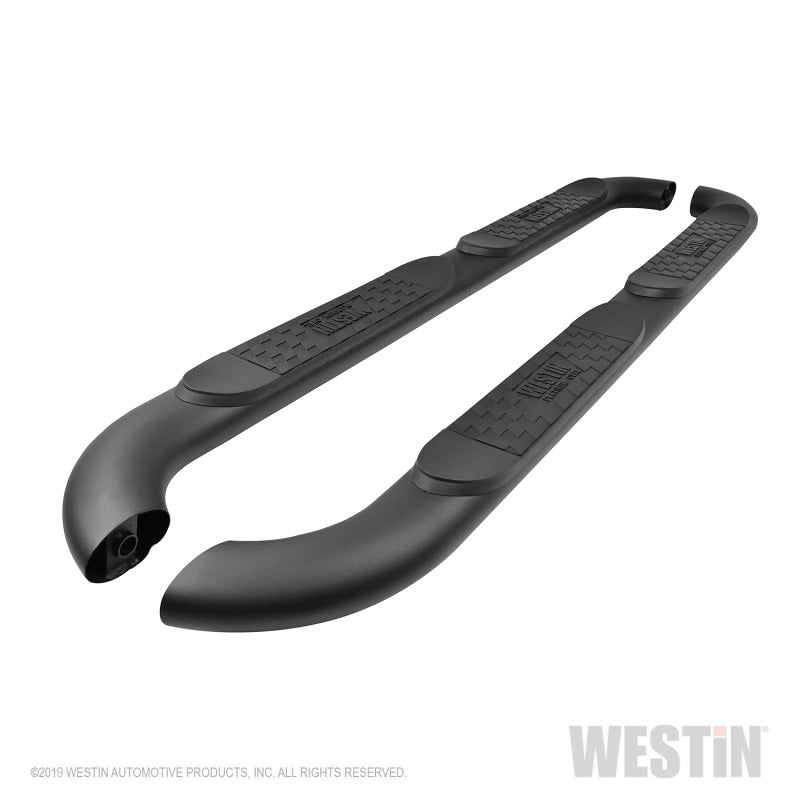 Westin 18-22 Jeep Wrangler JLU 4dr Platinum 4 Oval Nerf Step Bars - Tex. Blk - Mammoth Racing -