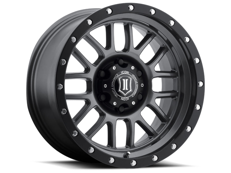 Icon Alpha 17x8.5 5x5 0mm Offset 4.75in BS 71.5mm Bore Gun Metal Wheel - Mammoth Racing -