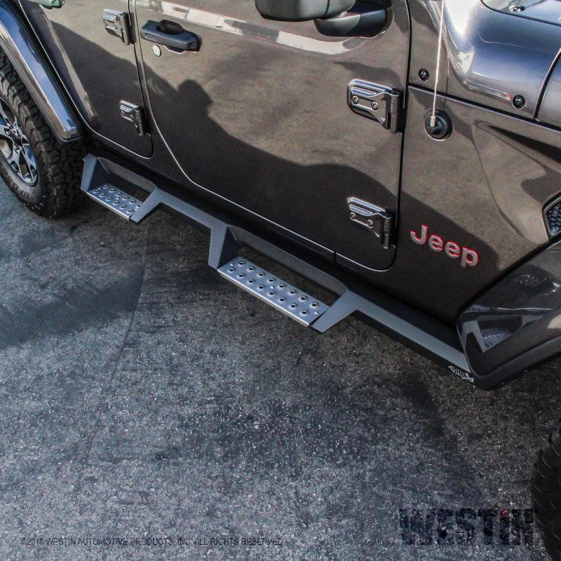 Westin/HDX 2018 Jeep Wrangler JL Unlimited Drop Nerf Step Bars - Textured Black - Mammoth Racing -