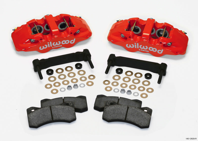 Wilwood Aero6 Front Caliper & Bracket Kit - Red 97-13 C5/c6 Corvette w/ OEM Hd/z51 Rotors - Mammoth Racing -