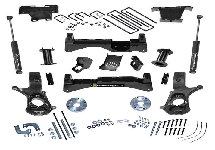 Superlift 07-16 Chevy Silv/GMC Sierra 4WD w/ Cast Steel Control Arms 8in Lift Kit w/ SLF Rear Shocks - Mammoth Racing -