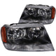 ANZO 1999-2004 Jeep Grand Cherokee Crystal Headlights Black - Mammoth Racing -