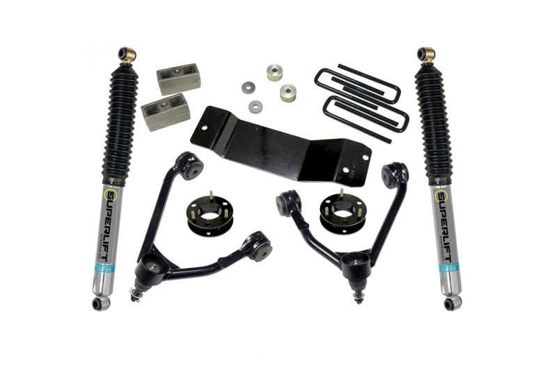Superlift 14-18 Chevy Silv 1500 4WD 3.5in Lift Kit w/Alum/Steel Control Arms & Bilstein Rear Shocks - Mammoth Racing -