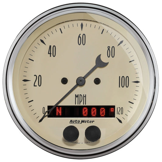 Autometer 3-3/8in Antique Beige 120 MPH GPS Speedometer Gauge - My Store