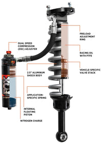 FOX 05+ Toyota Tacoma Performance Elite 2.5 Series Shock Front 2-3in Lift - Mammoth Racing -