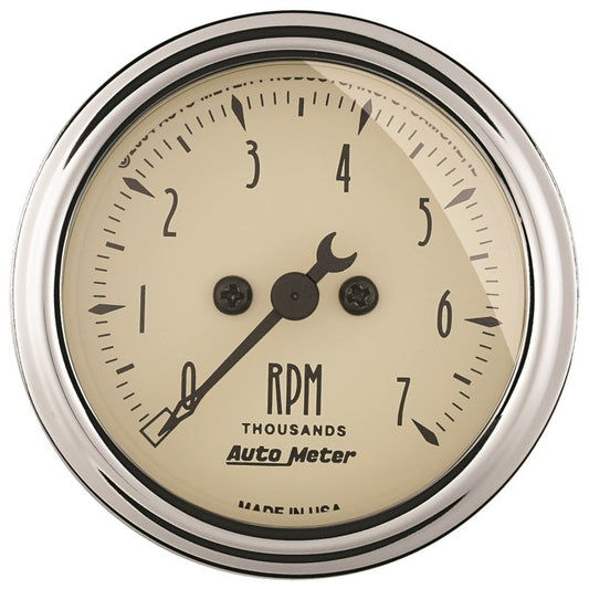Autometer 2-1/16in Antique Beige In-Dash 7K RPM Tachometer Gauge - My Store