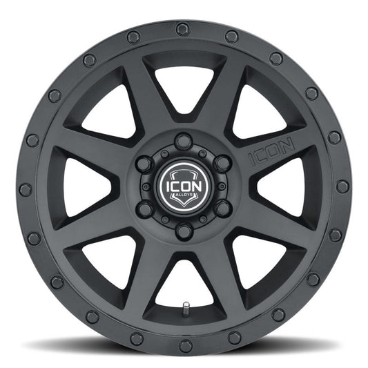 Icon Rebound 17x8.5 6x5.5 0mm Offset 4.75in BS 106.1mm Bore Double Black Wheel