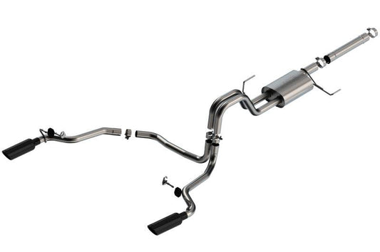 Borla 21-22 F-150 Powerboost 3.5L V6 2WD & 4WD 4DR 3in, 2.25in S-TYPE Catback w/ Black Chrome Tips - Mammoth Racing -