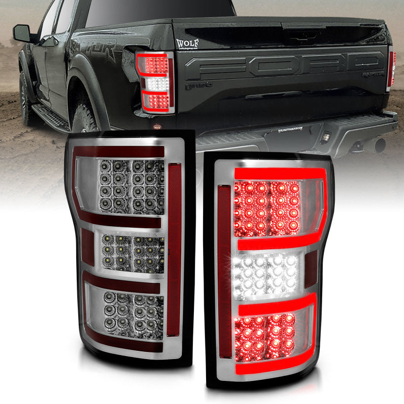 ANZO 18-19 Ford F-150 LED Taillights Chrome - Mammoth Racing -