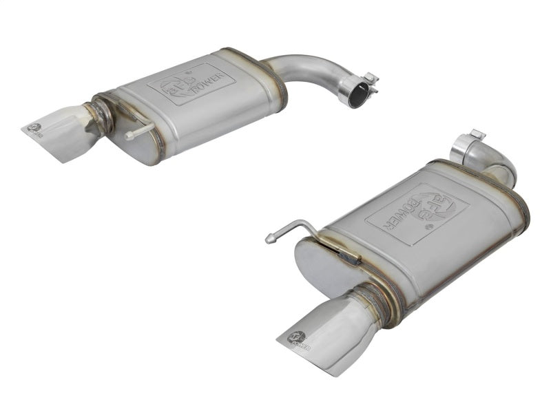 aFe MACHForce XP 2.5in 409 Stainless Axle Back Exhaust w/Stainless Tips 15-17 Ford Mustang I4-2.3L - Mammoth Racing -