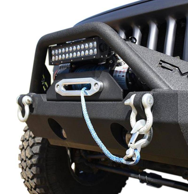 DV8 Offroad 07-18 Jeep Wrangler JK/JL FS-15 Steel Stubby Front Bumper w/ Fog Lights - Mammoth Racing -