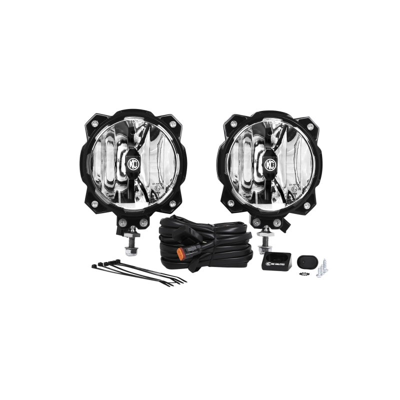 KC HiLiTES 6in. Pro6 Gravity LED Light 20w Single Mount Sae/ece Driving Beam (Pair Pack System) - Mammoth Racing -