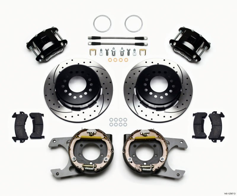 Wilwood D154 P/S Park Brake Kit Drilled Jeep Dana 35 2.56 Off 5-lug w/ lines - Mammoth Racing -