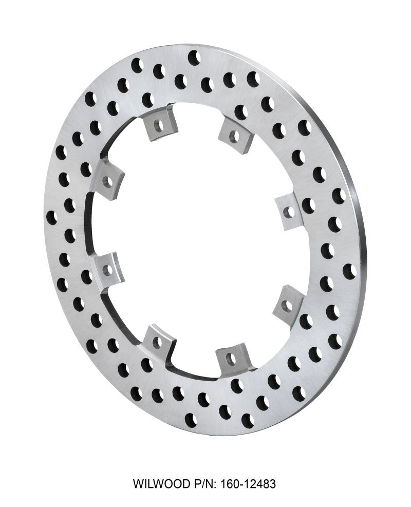 Wilwood Rotor-SuperAlloy-Rear Drag-Drilled 11.44 x .350 - Dynamic (Snap Ring Mnt) - My Store