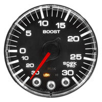 Autometer Spek-Pro Gauge Vac/Boost 2 1/16in 30Inhg-30psi Stepper Motor W/Peak & Warn Black/Chrome - My Store