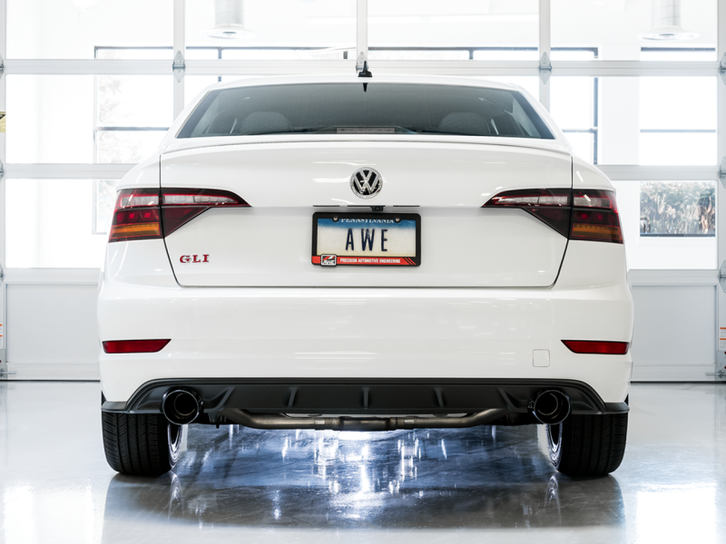 AWE Tuning 18-21 Volkswagen Jetta GLI Mk7 Touring Exhaust - Diamond Black Tips (Fits High-Flow DP) - Mammoth Racing -