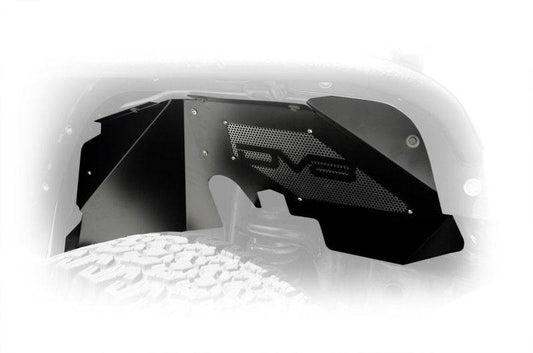 DV8 Offroad 07-18 Jeep Wrangler JK Front Aluminum Inner Fender - Black - Mammoth Racing -