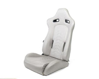NRG Reclinable Sport Seats (Pair) The Arrow Grey Vinyl w/ Pressed NRG logo w/ Grey Stitch - My Store
