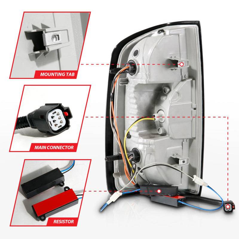 ANZO 15-21 Chevrolet Colorado Full LED Tail Lights w/ Red Lightbar Black Housing Clear Lens - My Store