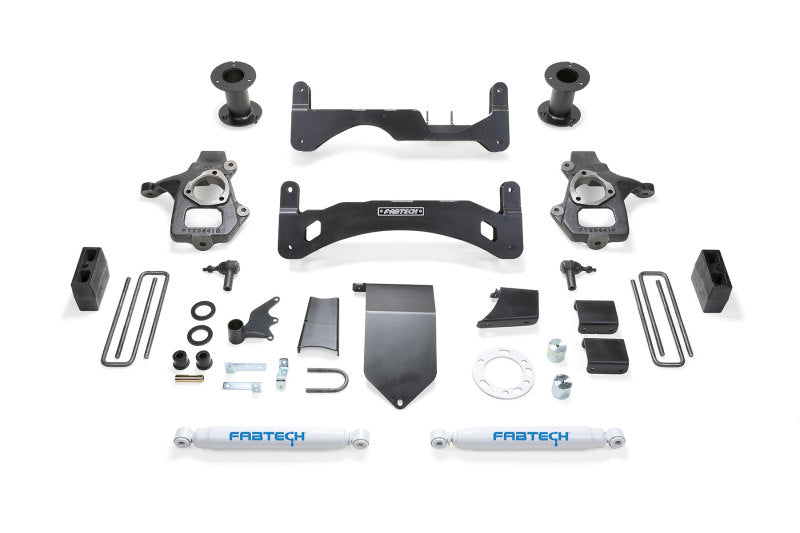Fabtech 14-18 GM C/k1500 P/U w/oE Forg Stl UCA 6in Basic Sys G2 w/Perf Shks - Mammoth Racing -