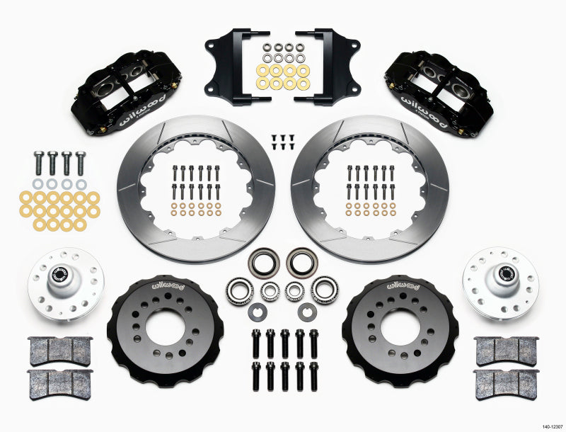 Wilwood Narrow Superlite 6R Front Hub Kit 12.88in Heidts Tri -5 2 inch Drop Spindle - Mammoth Racing -