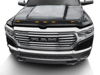 AVS 19-22 Ram 1500 Aeroskin Hood Shield Color Match w/ Lights - Diamond Black - Mammoth Racing -