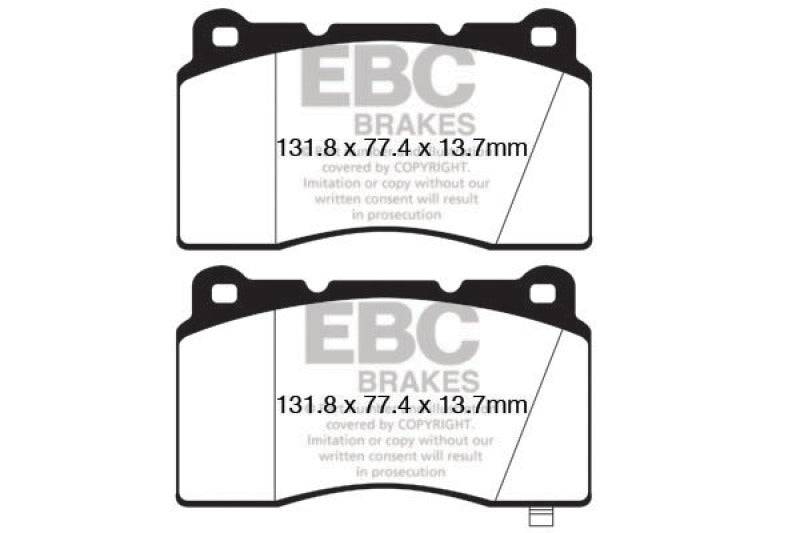 EBC 09+ Hyundai Genesis Coupe 2.0 Turbo (Brembo) Redstuff Front Brake Pads - My Store