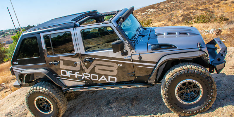 DV8 Offroad 07-18 Jeep Wrangler JK 2 Piece Fast Back Hard Top 4 Door - Black (DS Only) - Mammoth Racing -