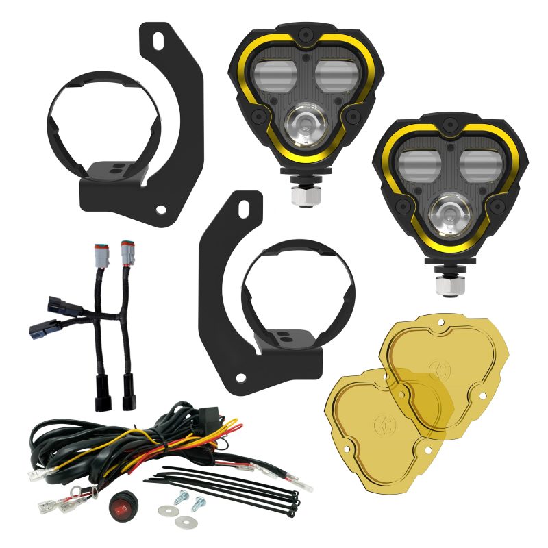 KC HiLiTES Flex ERA 3 Dual Mode SAE Fog Lights - 2-Light Master Kit for Jeep Jk/jl/jt Steel Bumpers - Mammoth Racing -