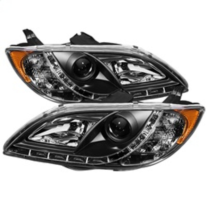 Spyder Mazda 3 04-08 4Dr Sedan Projector Headlights Halogen - DRL Blk PRO-YD-M304-DRL-BK - Mammoth Racing -