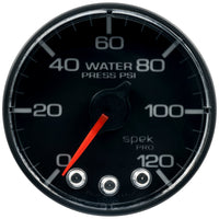 Autometer Spek-Pro Gauge Water Press 2 1/16in 120psi Stepper Motor W/Peak & Warn Blk/Blk - My Store