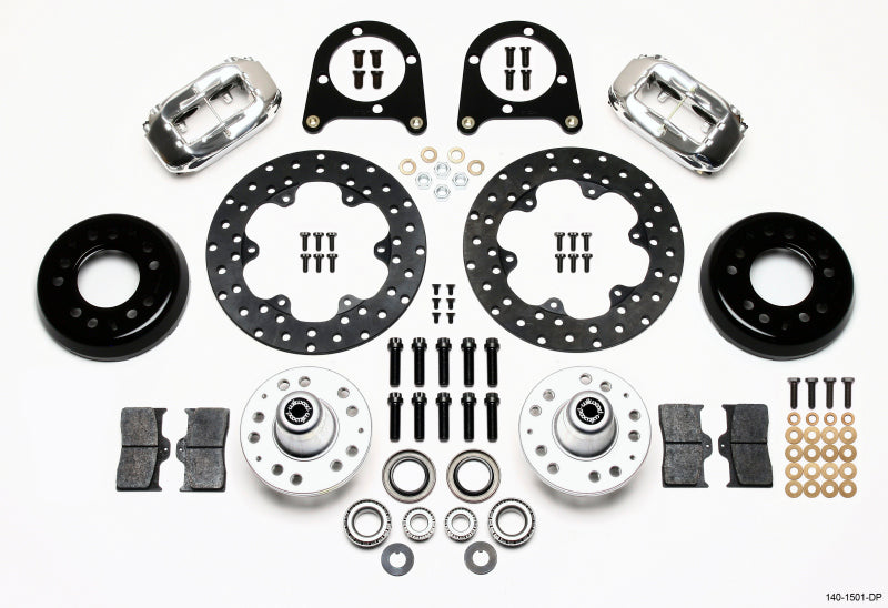 Wilwood Forged Dynalite Front Drag Kit Drilled Polished 37-48 Ford Psgr. Car Spindle - My Store
