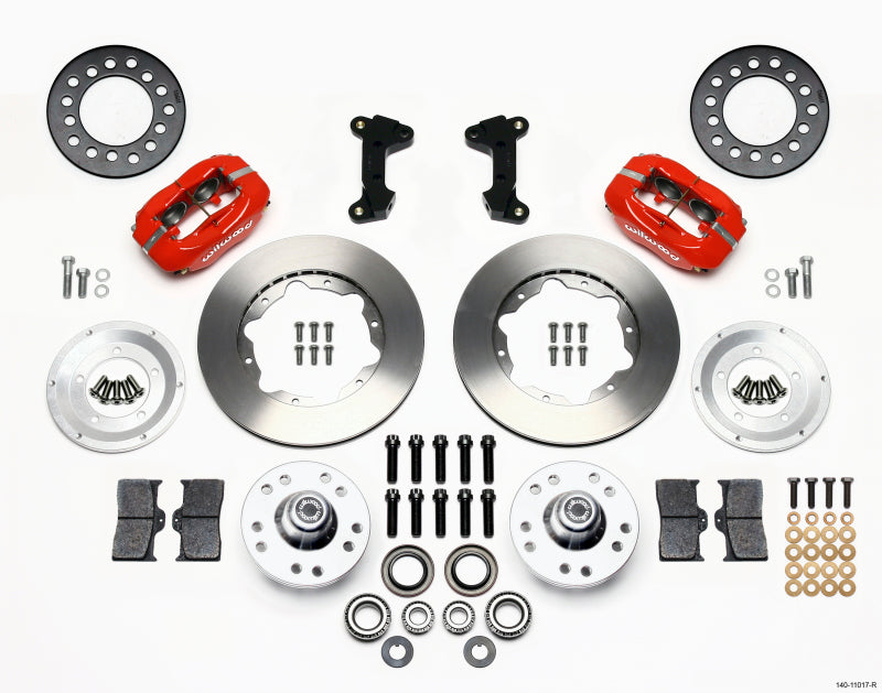 Wilwood Forged Dynalite Front Kit 11.00in Red 74-80 Pinto/Mustang II Disc Spindle only - Mammoth Racing -