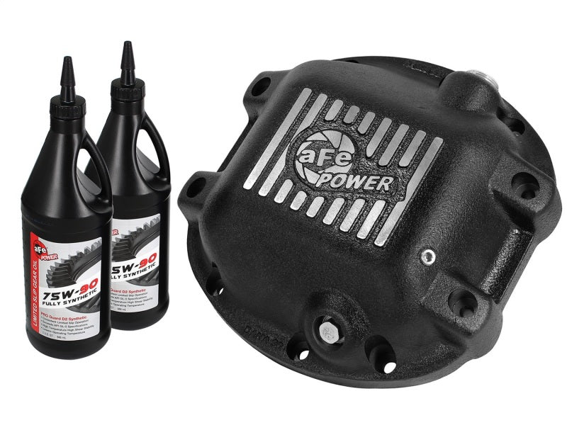 aFe Power Differential Cover Machined Fins 97-15 Jeep Dana 30 w/ 75W-90 Gear Oil 2 QT - Mammoth Racing -