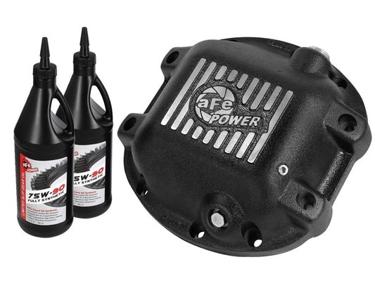 aFe Power Differential Cover Machined Fins 97-15 Jeep Dana 30 w/ 75W-90 Gear Oil 2 QT - Mammoth Racing -