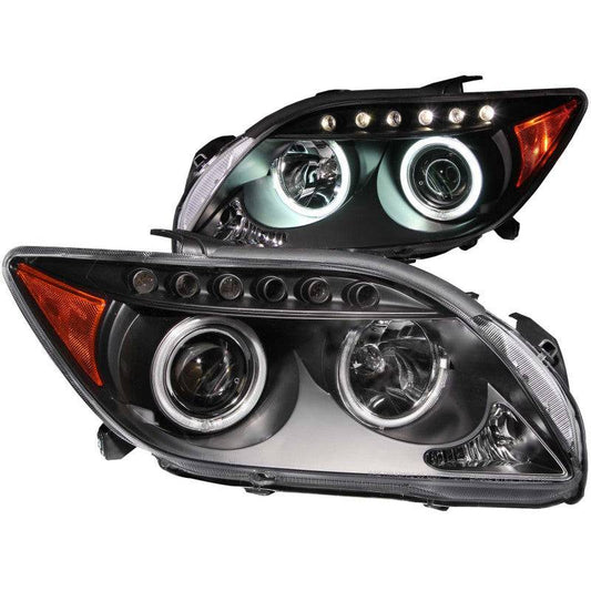 ANZO 2005-2010 Scion Tc Projector Headlights w/ Halo Black (CCFL) - My Store