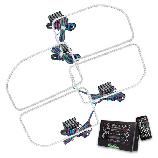 Oracle Ford F250/350 11-16 Halo Kit (Square Ring Design) - ColorSHIFT w/ 2.0 Controller - Mammoth Racing -