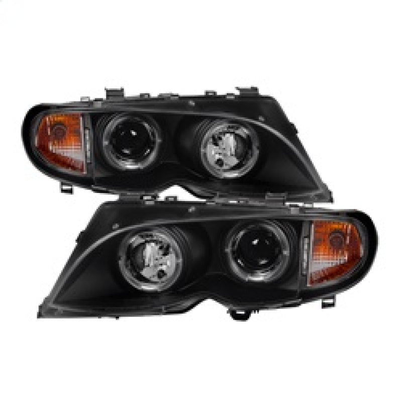 Spyder BMW E46 3-Series 02-05 4DR Projector Headlights 1PC LED Halo Blk PRO-YD-BMWE4602-4D-AM-BK - Mammoth Racing -