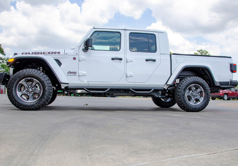 N-Fab Nerf Step 2019 Jeep Wrangler JT 4DR Truck Full Length - Tex. Black - 3in - Mammoth Racing -