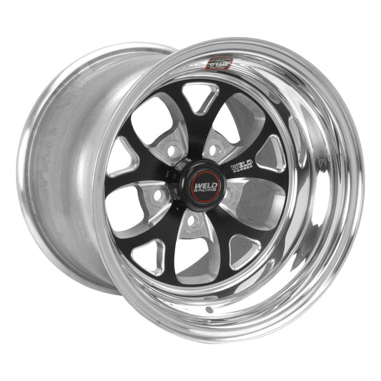 Weld S76 15x8.33 / 5x4.75 BP / 5.5in. BS Black Wheel (Low Pad) - Non-Beadlock - Mammoth Racing -