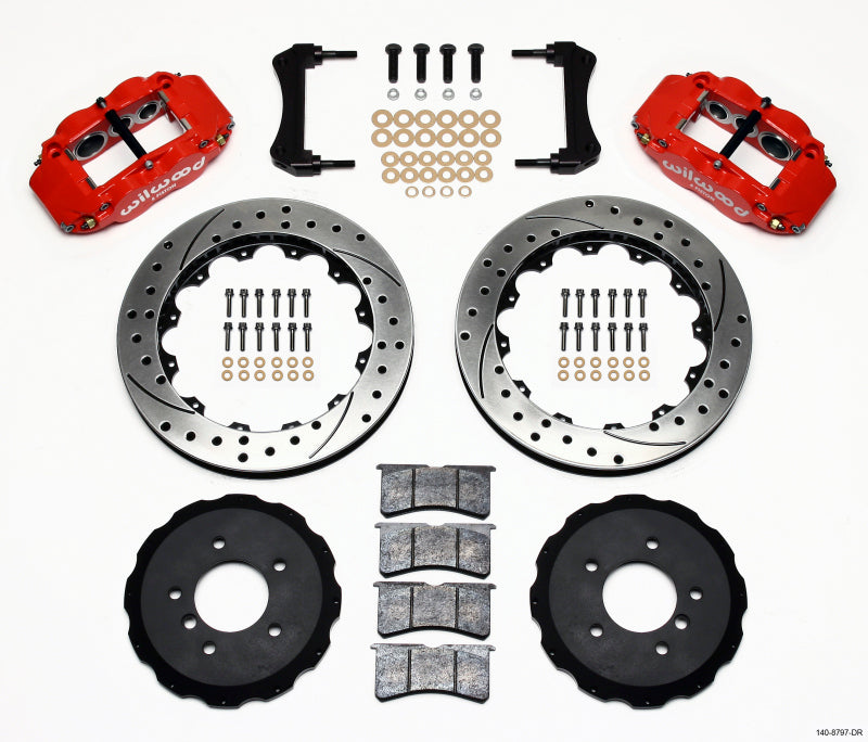 Wilwood Narrow Superlite 6R Front Hat Kit 13.06in Drilled Red E36 BMW M3 - My Store